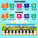 Musical Piano Mat for Kids, Floor Dance Toy with 10 Songs, 8 Animal Sounds, 5 Modes. Children'S Keyboard Blanket Music Touch Game Mat, Music Early Education Toy, Halloween Christmas Gift for Winter Lootquake LLC