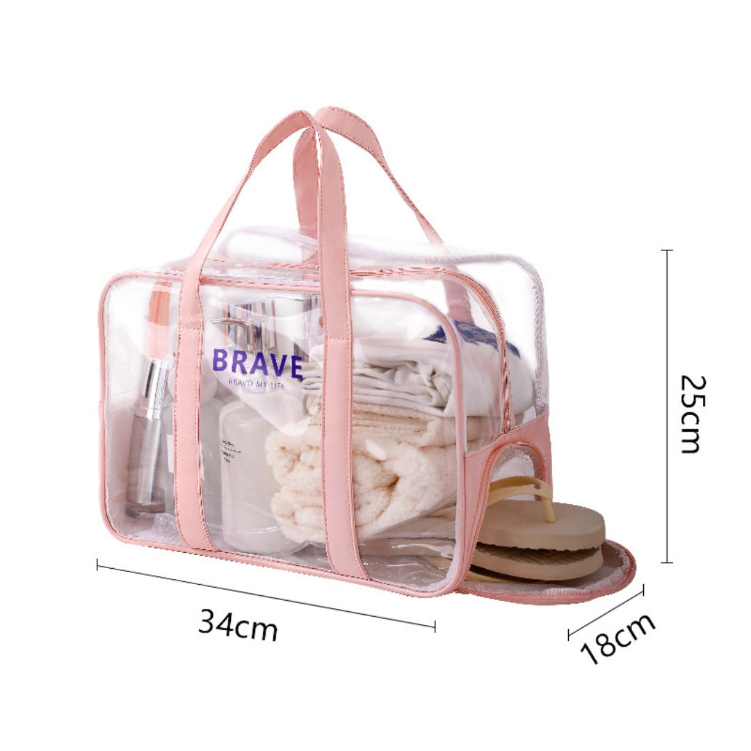 Waterproof beach bag, wet and dry separation fitness bag, toiletry bag, storage goggles, swimsuit swimming bag, Transparent Cosmetic Bag, - SJB-DIAMOND ELITES