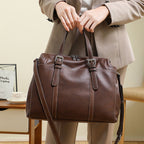 Genuine leather tote bag for women retro one-shoulder portable big purse - SJB-DIAMOND ELITES