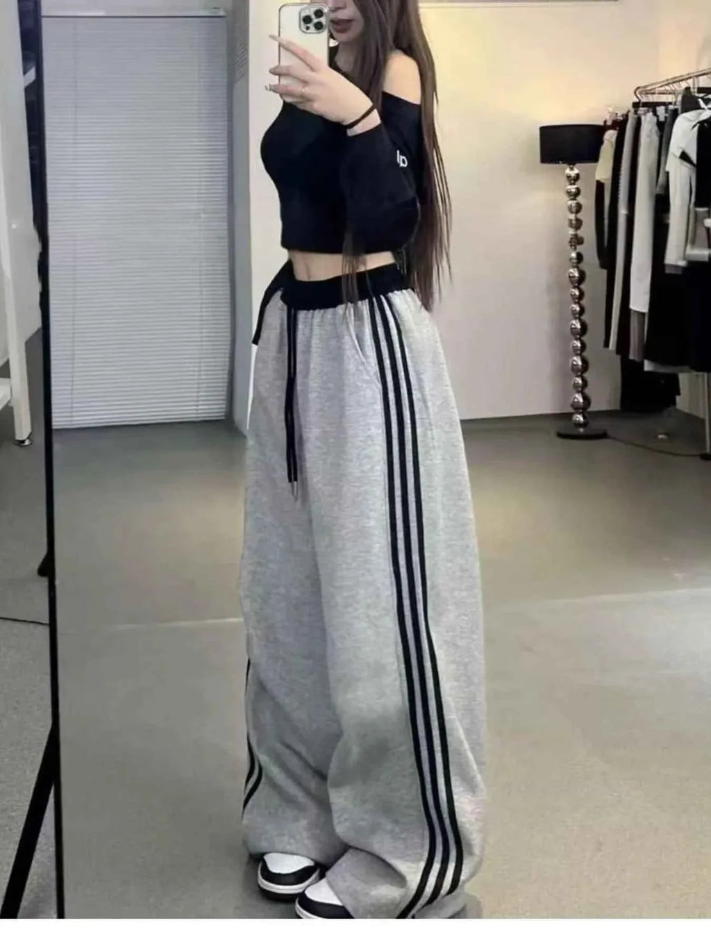 Casual Loose Fit Striped Pants THRIXINE