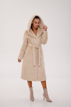 Faux Mink Effect Fur Hooded Coat - SJB-DIAMOND ELITES