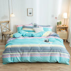 Cover Set Bed Cotton Quilt Bedsheet Bedding Duvet Fitted Pi-Mart