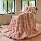 1pc Super Soft Faux Rabbit Fur Blanket - All Seasons Wool Blanket for Bedroom, Office, Camping, and Travel - Warm and Comfortable - Perfect Home Decoration Lootquake LLC