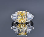 Sterling Silver 8X10 Ice Cut Ring High Carbon Diamond