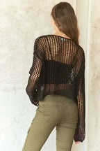 ADORA Crochet Long Sleeve Knit Top – Femstylo - SJB-DIAMOND ELITES