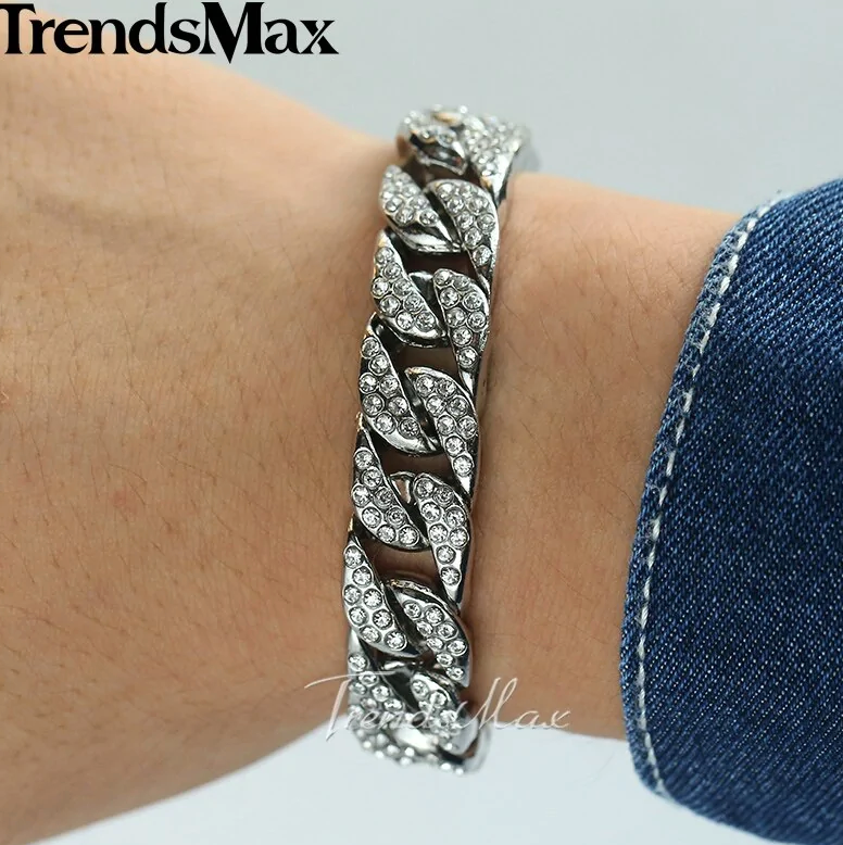 Miami Curb Cuban Chain Bracelet For Men Gold Pi-Mart