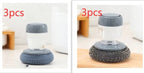 Kitchen Soap Dispensing Palm Brush Cleaner Push-type Brush Kitchen Detergent Tools Pi-Mart