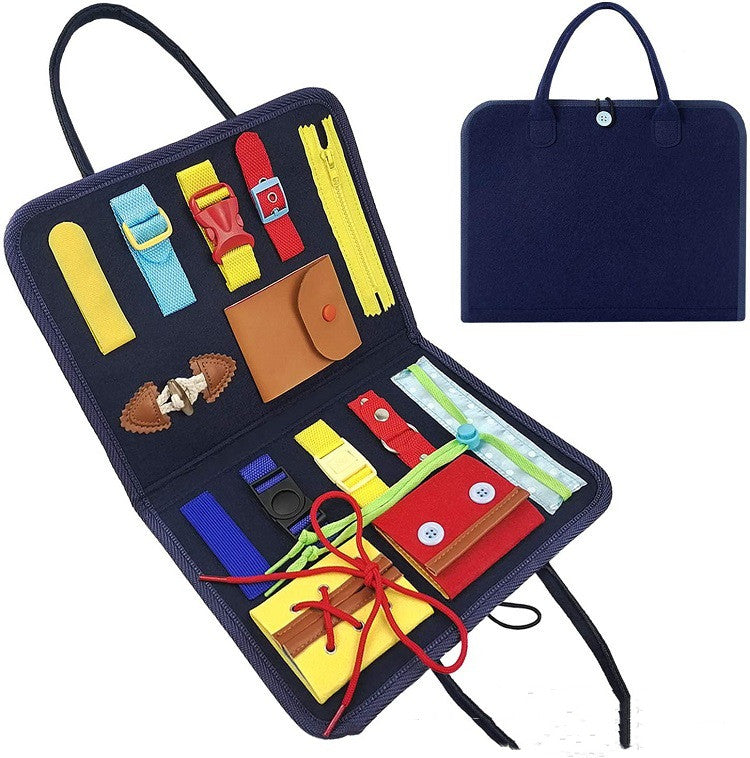 New Busy Book Children's Busy Board Dressing And Buttoning Learning Baby Early Education Preschool Sensory Learning Toy Pi-Mart