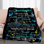 1pc Soft Flannel Butterfly Pattern Envelope Printed Blanket, To My Granddaughter From Grandma Throw Blanket for Couch Bed Sofa Office Car Camping, One For All Seasons