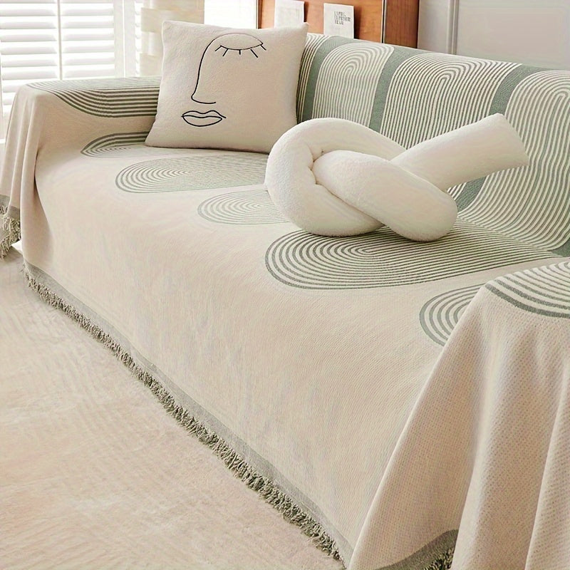 1pc Chenille Integrated Sofa Cover Blanket Bohemian Household Bedroom Living Room Sofa Decorative Throw Blanket Couch Cover Blanket, Shenyl, Integrated, Bohemian, Blanket Lootquake LLC