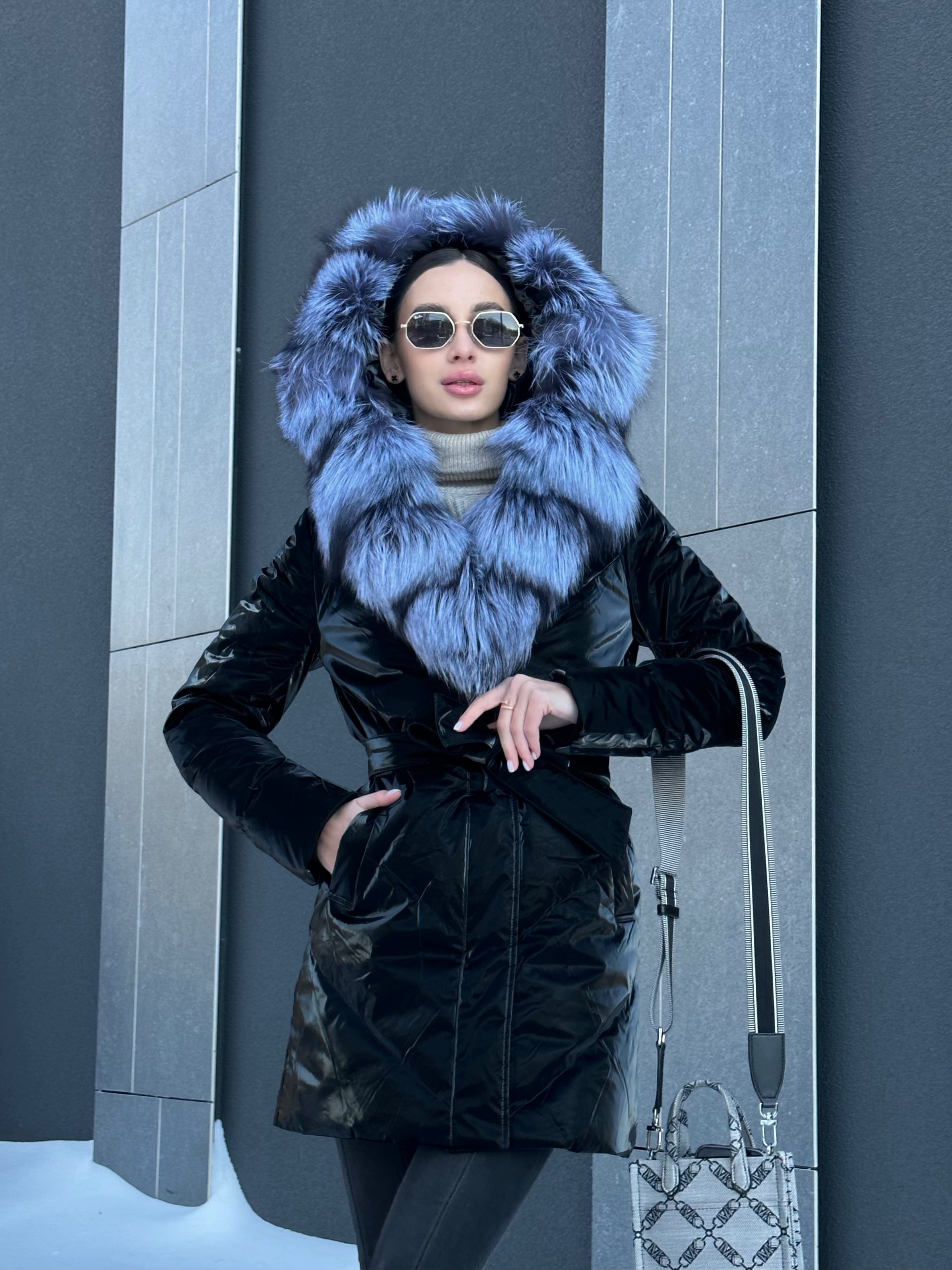 Genuine Silver Fox Fur Down Fill Coat - SJB-DIAMOND ELITES