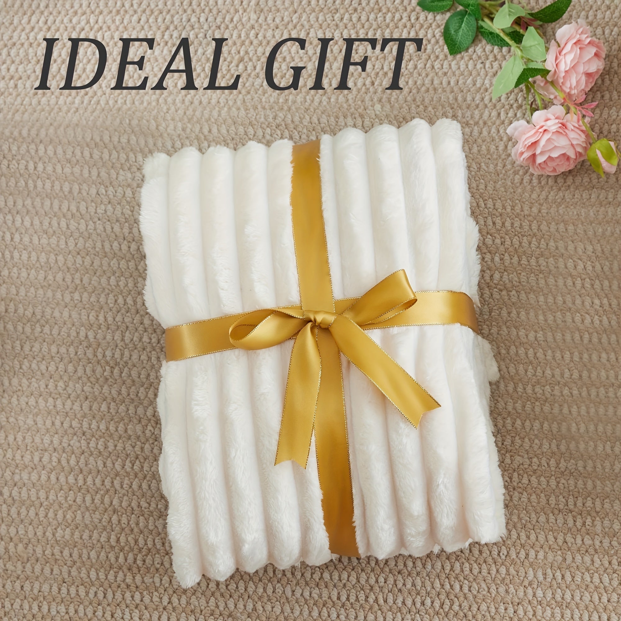 1pc Cozy Double-Sided 3D Rabbit Hair Blanket - Soft, Warm, and Fuzzy for Snuggling Up - Perfect for Office, Outdoor Camping, Sofa, and Gift Giving Lootquake LLC