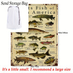 1pc Fish Pattern Blanket, Soft And Comfortable, Warm And Comfortable Flannel Blanket, For School Dormitory Office Lunch Break, Outdoor Travel Camping Lootquake LLC