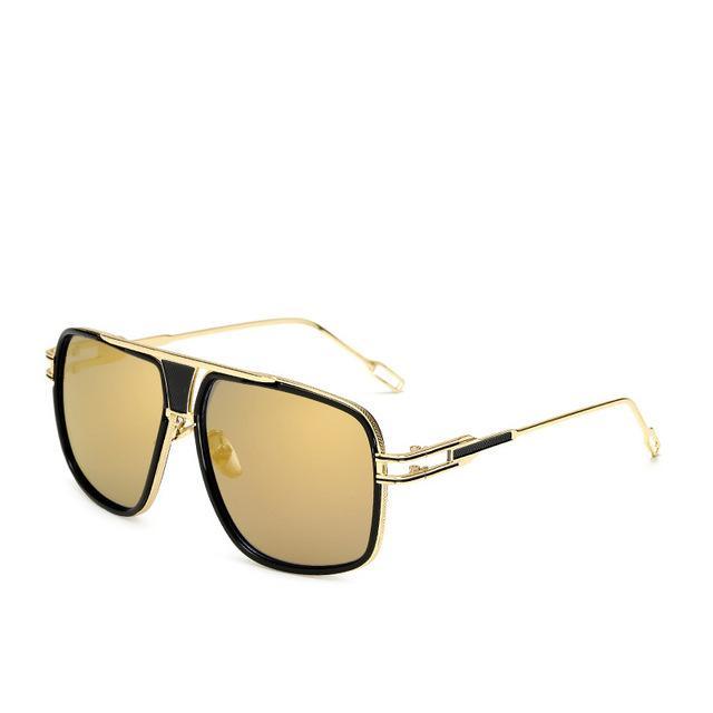 Modern Classic Oversized Men Sunglasses Luxury Brand New Glasses Square With High Quality Metal Frame and Polarized Mirror Glasses  Oculos de sol With  UV400 Prodection for Sun - SJB-DIAMOND ELITES