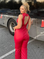 TARUXY Backless Heart Cutout Bodycon Jumpsuit For Women Casual Sleeveless Slim One-Piece Outfits Retro Denim Jumpsuits New 2025 Purplish Diva