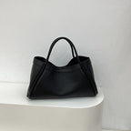 Large capacity top handle bag, casual minimalist popular versatile tote purse, retro commuter tote bag, shoulder bag with crossbody strap