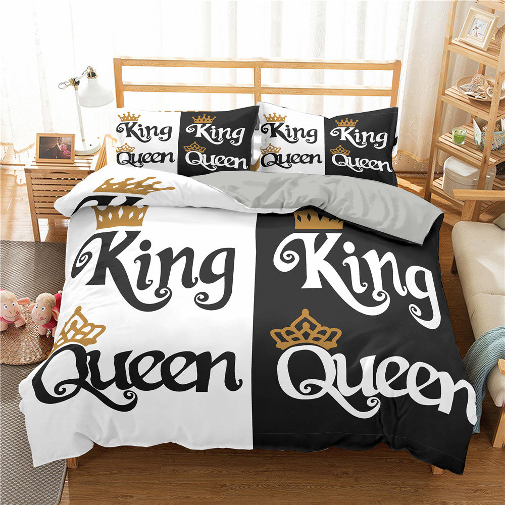 3d Bed Three-piece Digital Printing Duvet Cover Sheet Pi-Mart