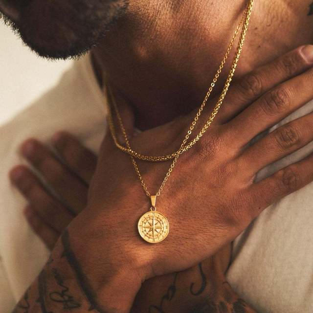 Vnox Layered Necklaces for Men Pi-Mart