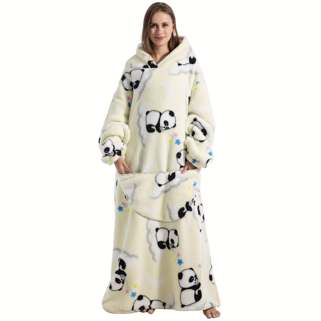 1pc Extra Long Wearable Blanket Hoodie With Sleeves - Ultra Soft, Super Warm, and Cozy Fleece Oversized Hoodie Blanket with Giant Pocket for Snuggling Up - Perfect Gift for Women, Men, and Mom Lootquake LLC