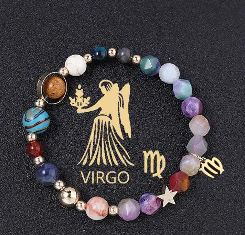Twelve Constellation Constellation Bracelet Natural Stone Cut Color