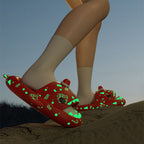 Halloween And Christmas Shoes Ins Luminous Shark Slippers Couple Men Women House Shoes Non-slip Bathroom Slippers Home Pi-Mart