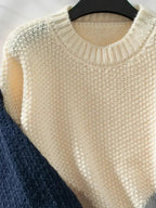 Color Block Round Neck Dropped Shoulder Sweater - SJB-DIAMOND ELITES