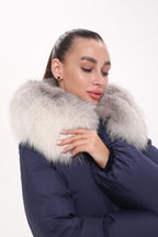 Genuine Silver Fox Down Fill Coat - SJB-DIAMOND ELITES