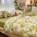 Washed Cotton Bed Sheet Quilt Cover Four-piece Set Pi-Mart