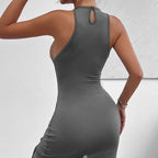 Women's Solid Color Sleeveless Skirt With Slit And Cross Tie, Sexy Tight Fitting Hip Hugging Dress, Short Skirt - SJB-DIAMOND ELITES