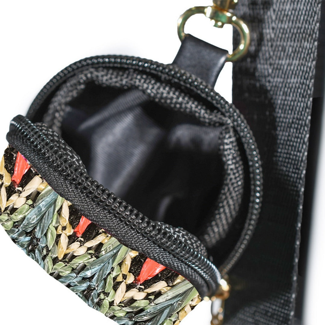 Casual versatile woven shoulder crossbody bag, small crossbody purse 2 in 1, simple portable cosmetic storage bag - SJB-DIAMOND ELITES