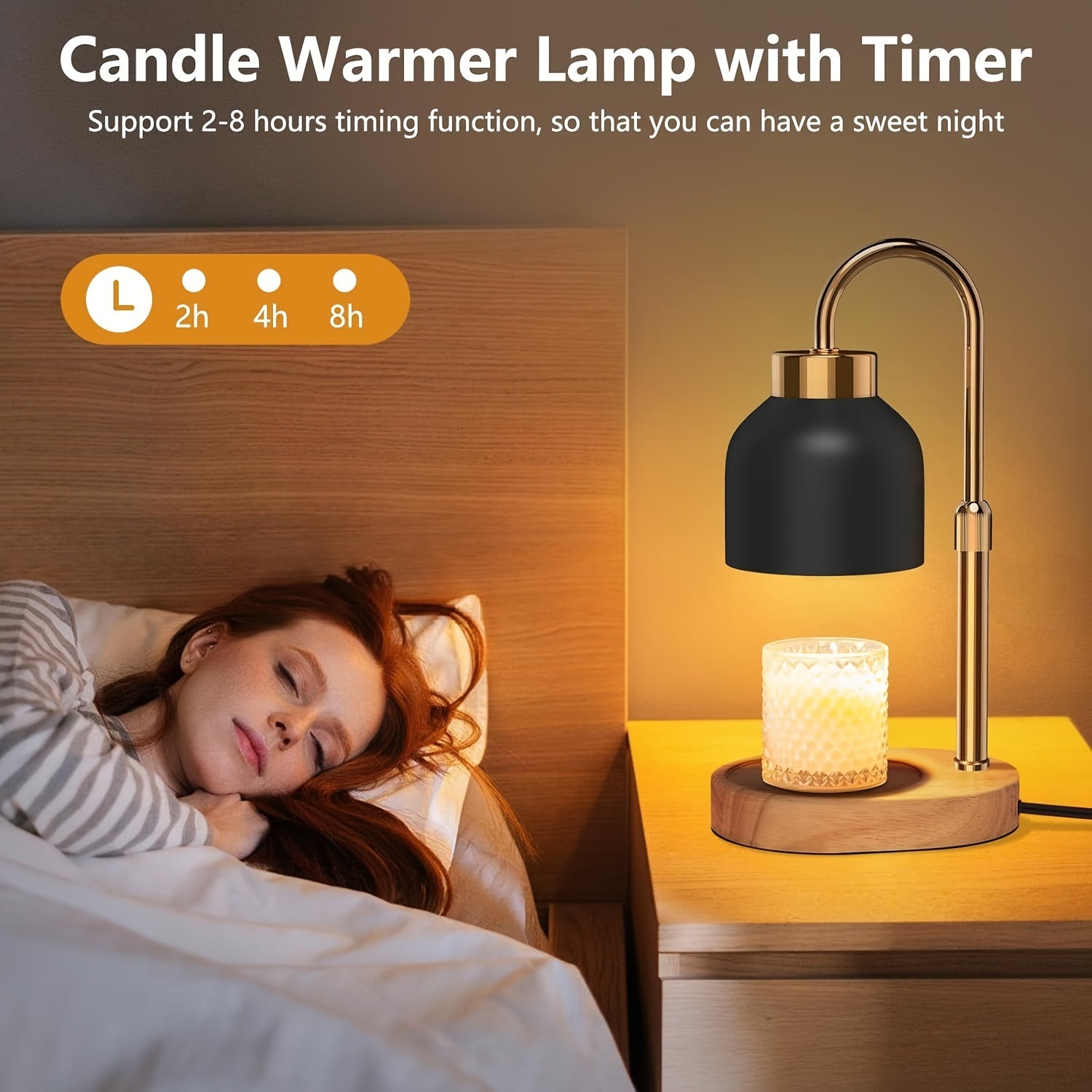 Adjustable Height Dimmable Candle Lamp Warmer With Timer Compatible With Large Jar Candles No Flame Scented Candle Wax Warmer With 2 Bulbs Mothers Day Gift Bedroom Home Decor Lootquake LLC