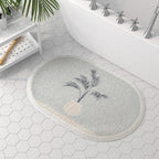 Household Simple Oval Cashmere Bathroom Mat Pi-Mart