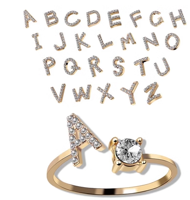 Adjustable Initial Letter Rings Pi-Mart