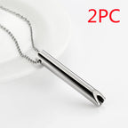 Breathing Necklace Adjustable Breathing Relieve Pressure Ornament Stainless Steel Decompression Jewelry Pi-Mart