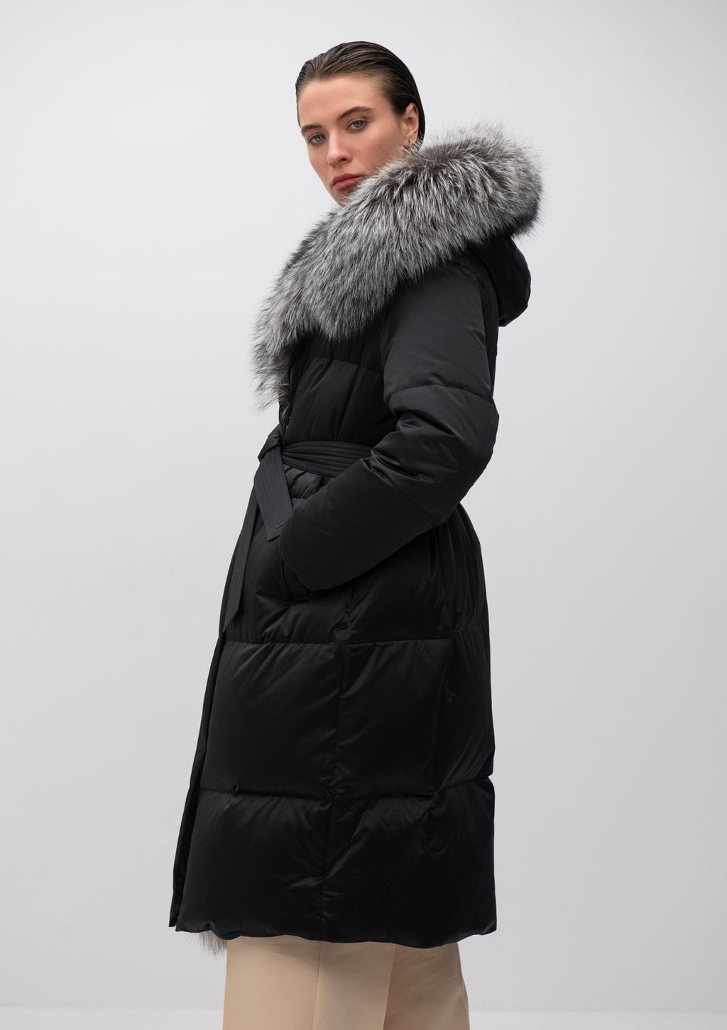 Charlotte Genuine Silver Fox Down Parka - SJB-DIAMOND ELITES