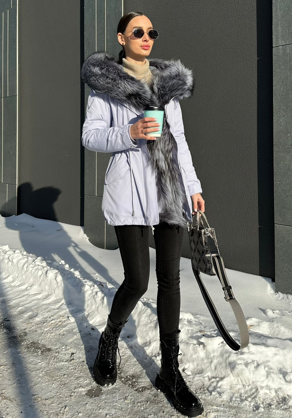 Genuine Silver Fox Fur Trim Rabbit Fur Insulated Parka - SJB-DIAMOND ELITES
