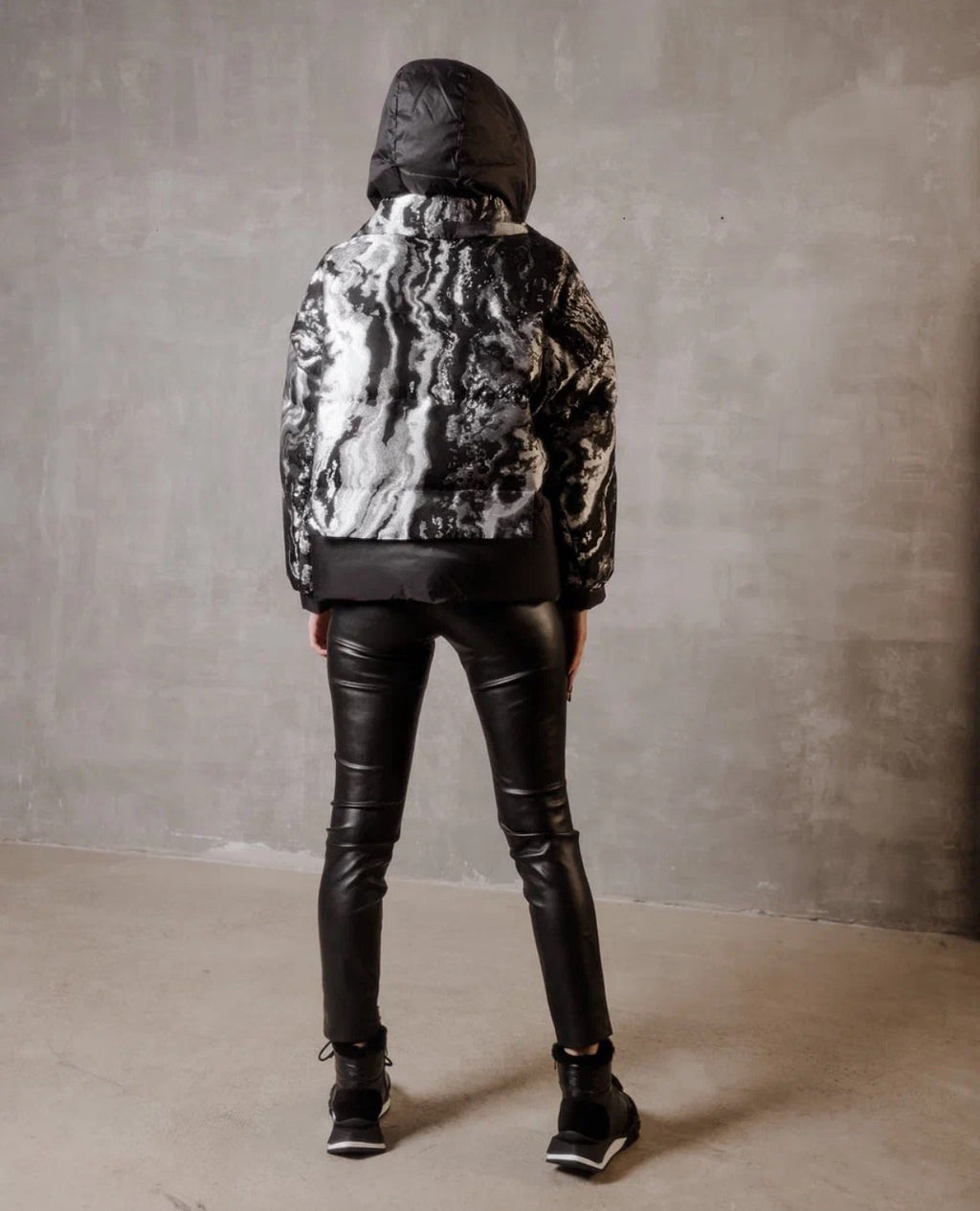 Marble Jacquard Down Fill Coat - SJB-DIAMOND ELITES