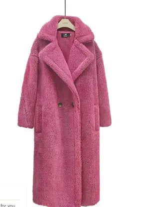 Long Winter Cashmere Lamb Winter Coat Pi-Mart