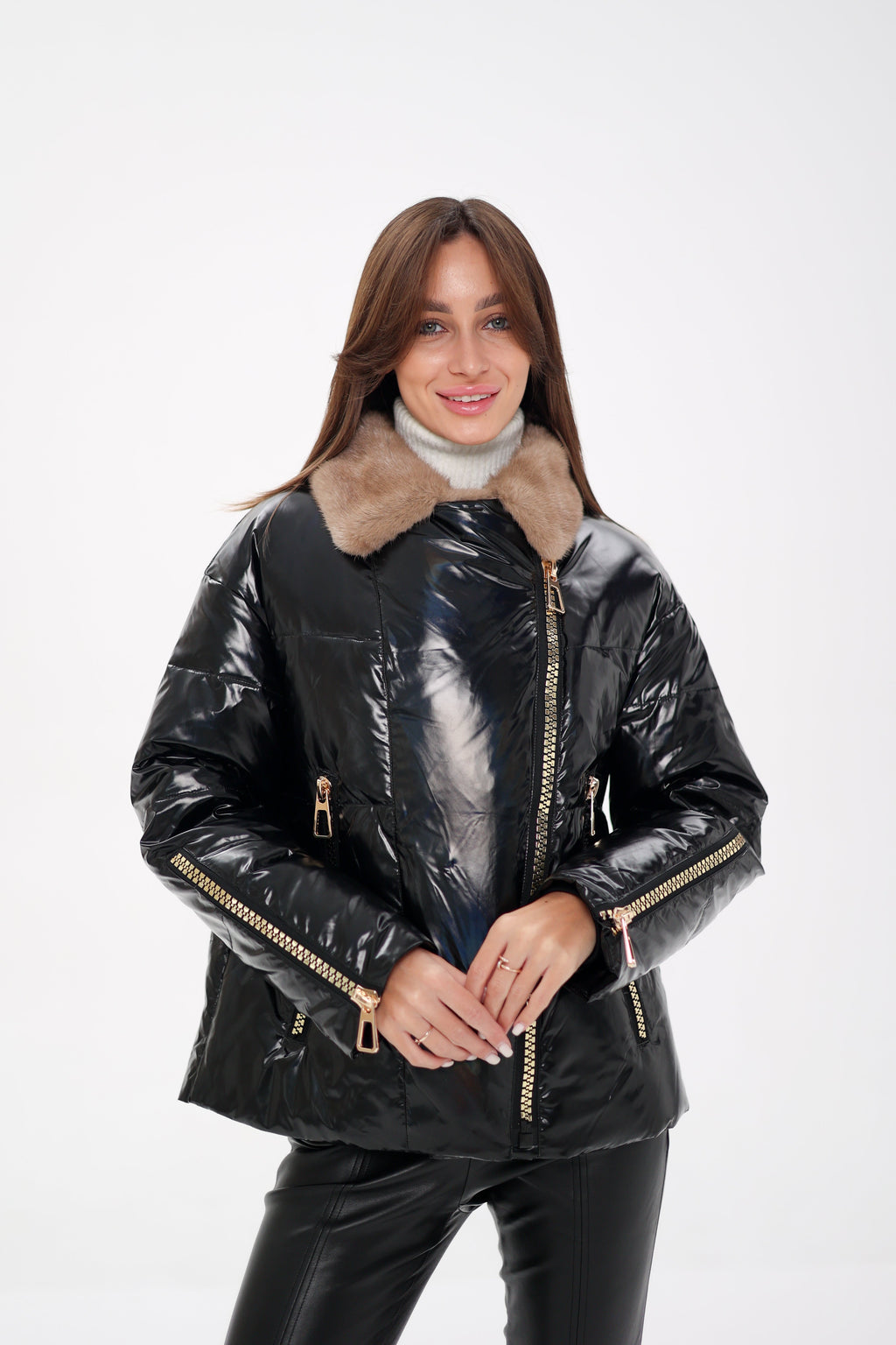 Genuine Mink Fur Down Fill Jacket - SJB-DIAMOND ELITES