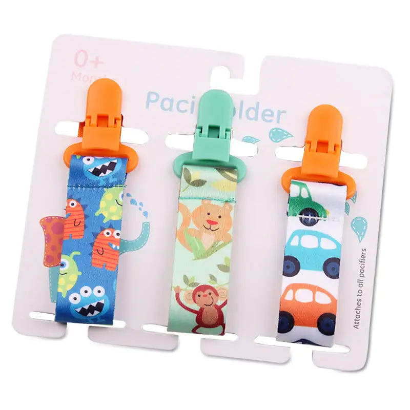 Cartoon Pattern Baby Pacifier Teether Pack of Three Pi-Mart