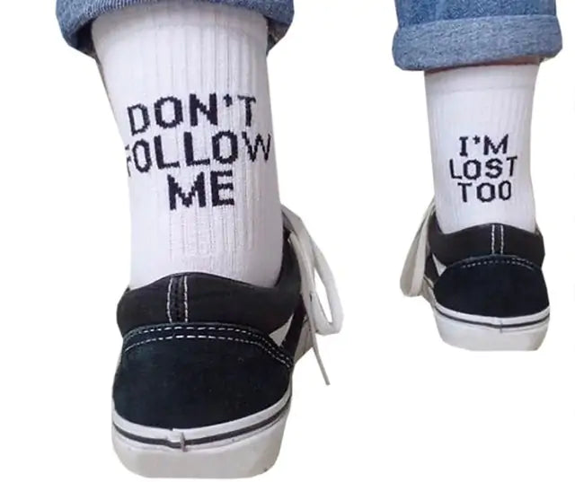 Explosive Socks DON`T FOLLOW ME I AM LOST TOO Pi-Mart