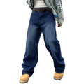 Mens Baggy Jeans Y2K Streetwear Empires Pants Wide Leg Hip Hop Extra Loose Fit for Skater Denim Long Casual Trousers(5002-Dark Blue-L) Lootquake LLC