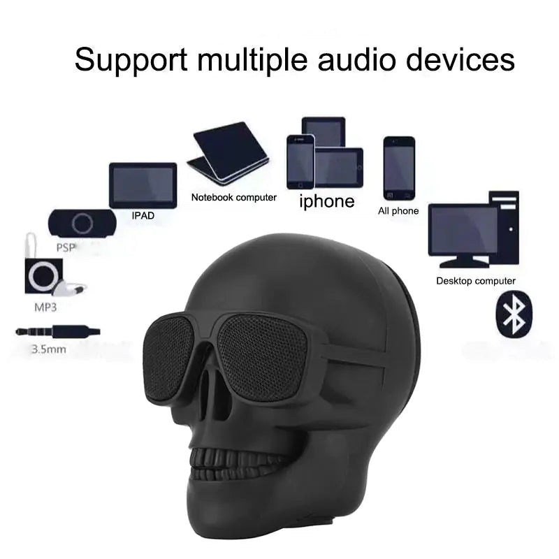 Skull Head Bluetooth Wireless Speaker Portable HD Stereo Subwoofer & Home Ornament Pi-Mart
