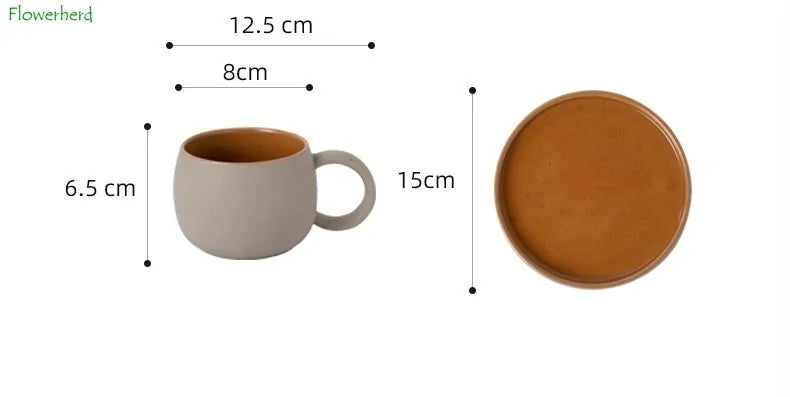 Coffee Mug with Saucer Ceramic Pi-Mart