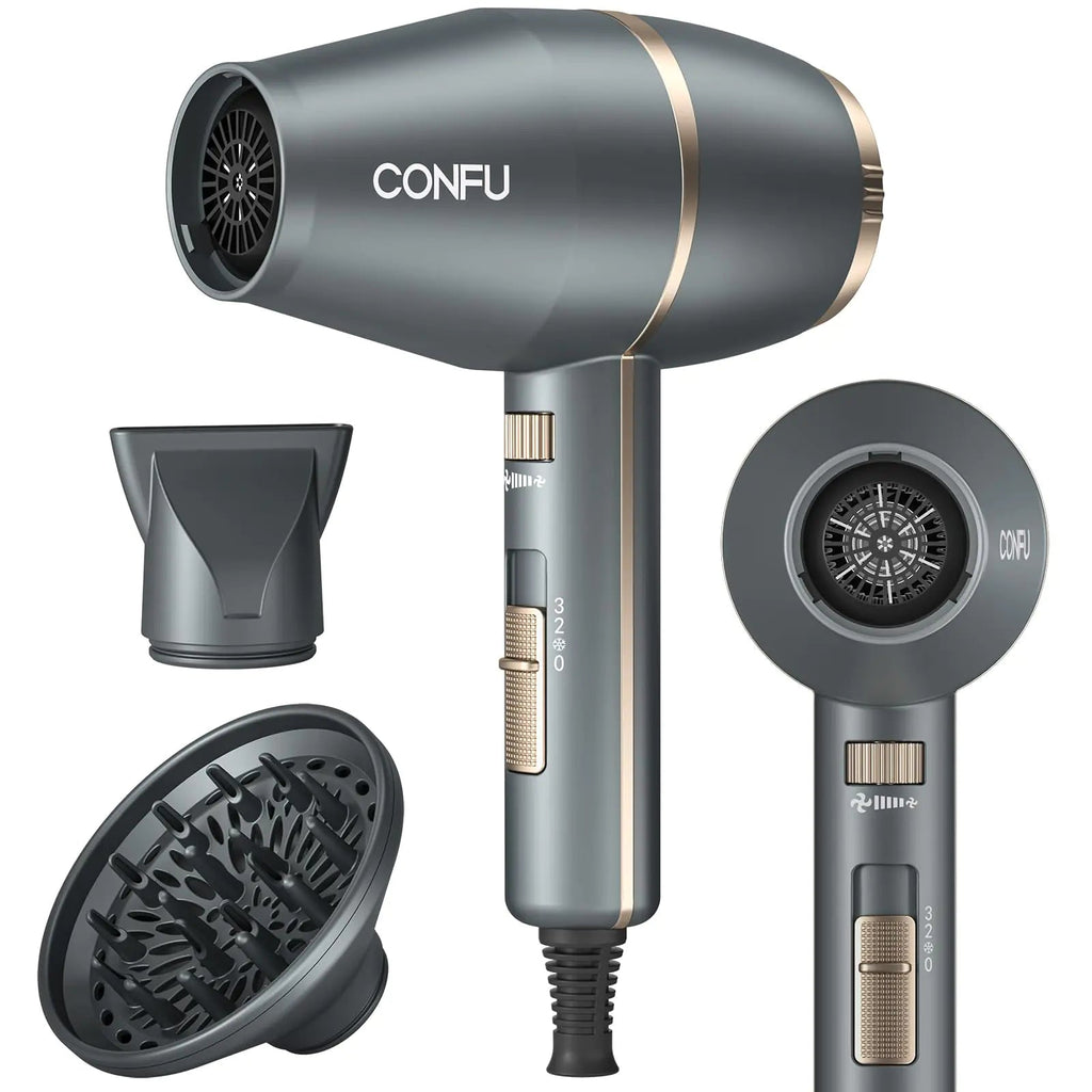 Hairdryer CONFU Hair Dryer with Diffuser Small Hair Dryer 1875 Watt Negative Ionic Hair Dryer Hair Dryers Women and Men Power Hair Dryer Professional Blow Dryer for HOM Lootquake LLC