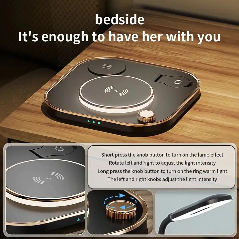 15w Fast 3 In 1 Wireless Charger Lamp Pi-Mart