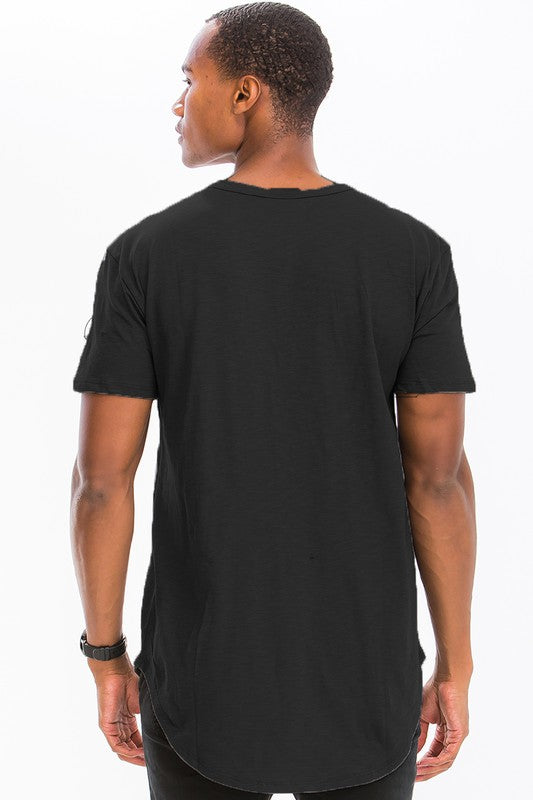 SHORT SLEEVE 4 BUTTON HENLEY SHIRT THRIXINE