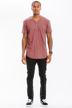 SHORT SLEEVE 4 BUTTON HENLEY SHIRT THRIXINE