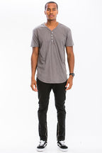 SHORT SLEEVE 4 BUTTON HENLEY SHIRT THRIXINE