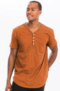 SHORT SLEEVE 4 BUTTON HENLEY SHIRT THRIXINE